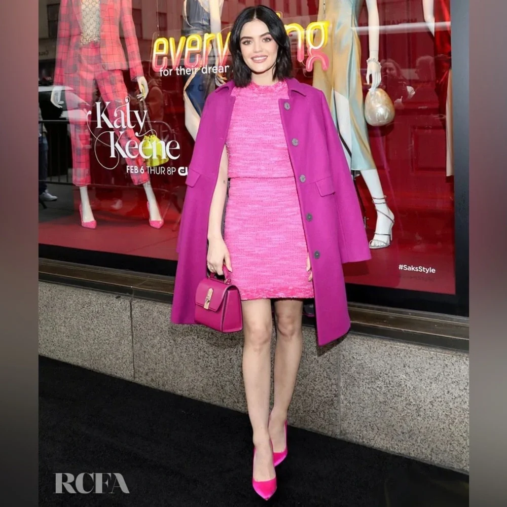 Kate Spade Hot Pink Short Sleeve Tweed Sweater 🩷 - Picture 2 of 4